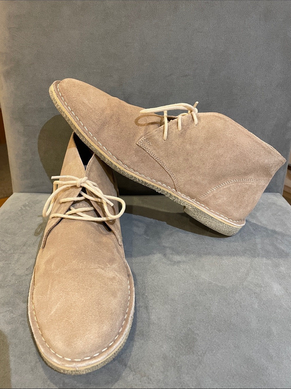 ASOS Design Tan Suede Desert Chukka Boots Size 11 - Neutral Taupe Beige
